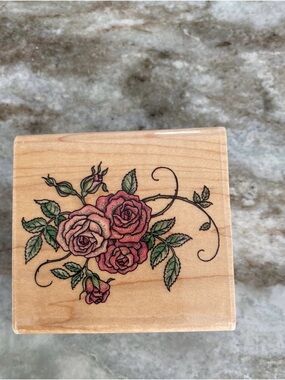 Rubber Stampede Romantic Roses Small Bouquet Flower Floral A1566E Craft Stamp
